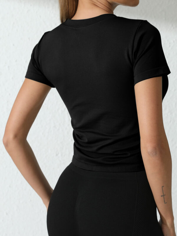 Solid Color Round Neck Sports T Shirt - Image 7